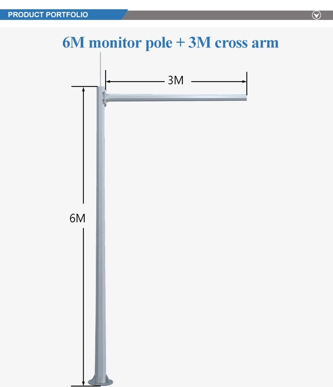 Galvanized Security Monitoring CCTV Camera Mounted Steel Pole