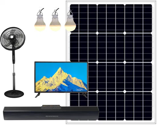 DC 32-Zoll-Smart-TV, 2 LED-Leuchten, Soundbar, DC-Lüfter, Solarpanel für tragbares Off-Grid-System für Wildcamping-Unterhaltung oder auf dem Land